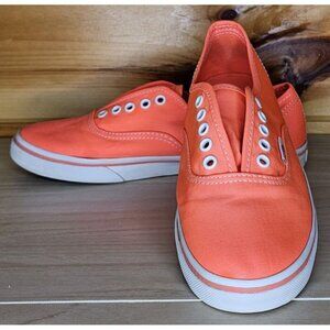Vans Unisex Neon Orange No laces Mens 5.5 Woman 7 Shoes Sneakers